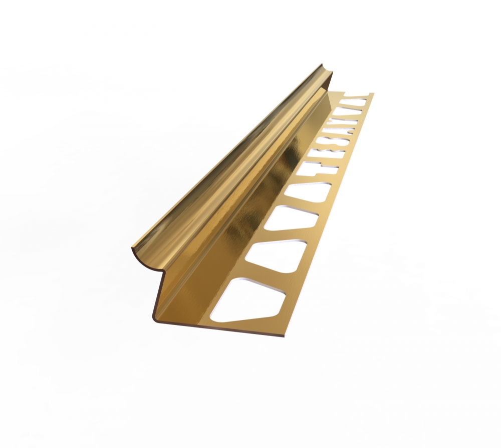 14 MM Ayna Sarı Kare Köşe Paslanmaz Fayans Profili 14 MM Ayna Sarı Kare Köşe Paslanmaz Fayans Profili